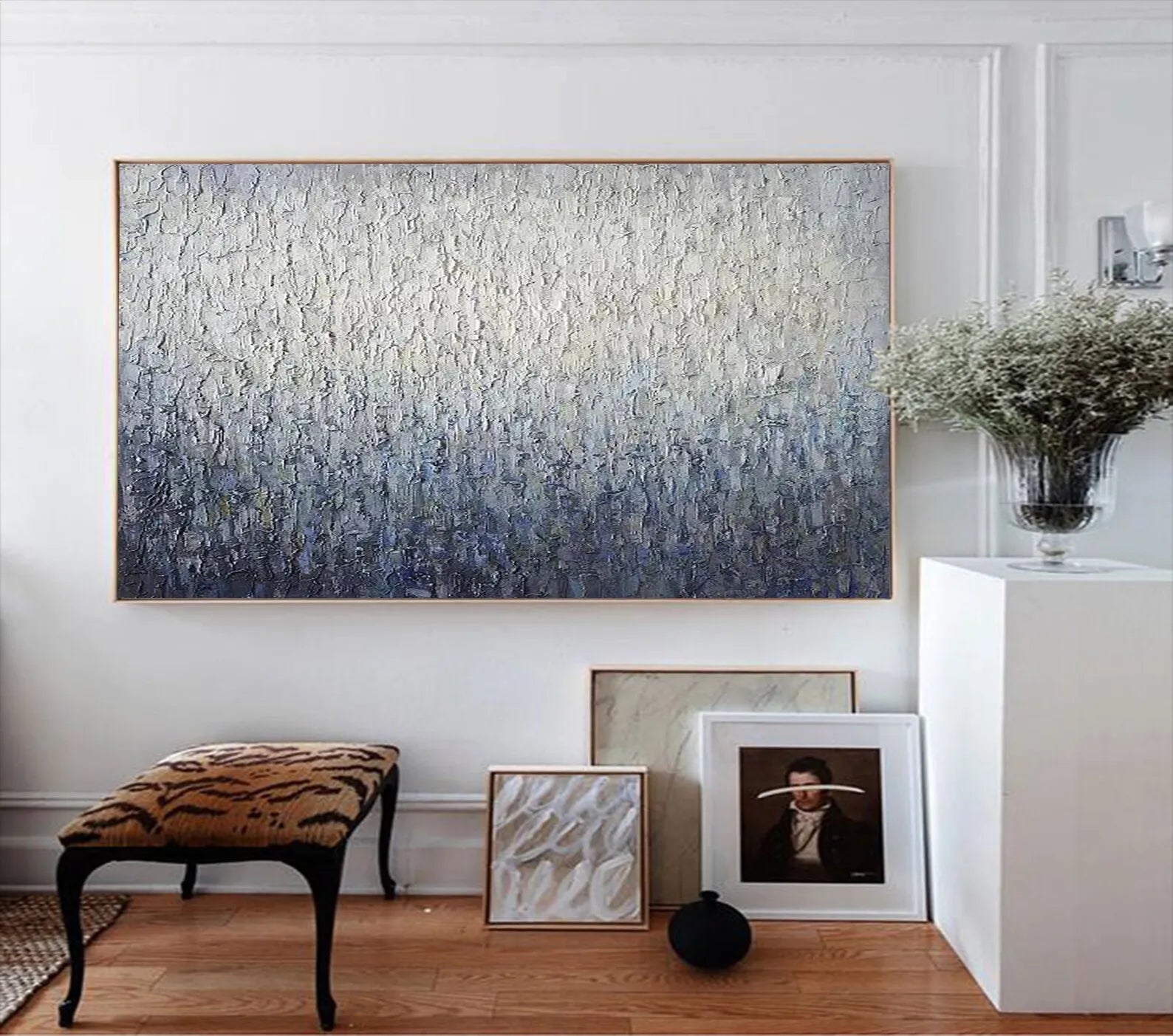 Thick Texture Huge Knife Painted Dafeng Oil Painting 100% Handmade Abstract Oil Painting on Canvas Wall Art Home Decoration